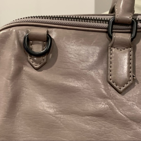 BEN MINKOFF LEATHER briefcase computer case Grey Compartments EUC - Picture 3 of 13